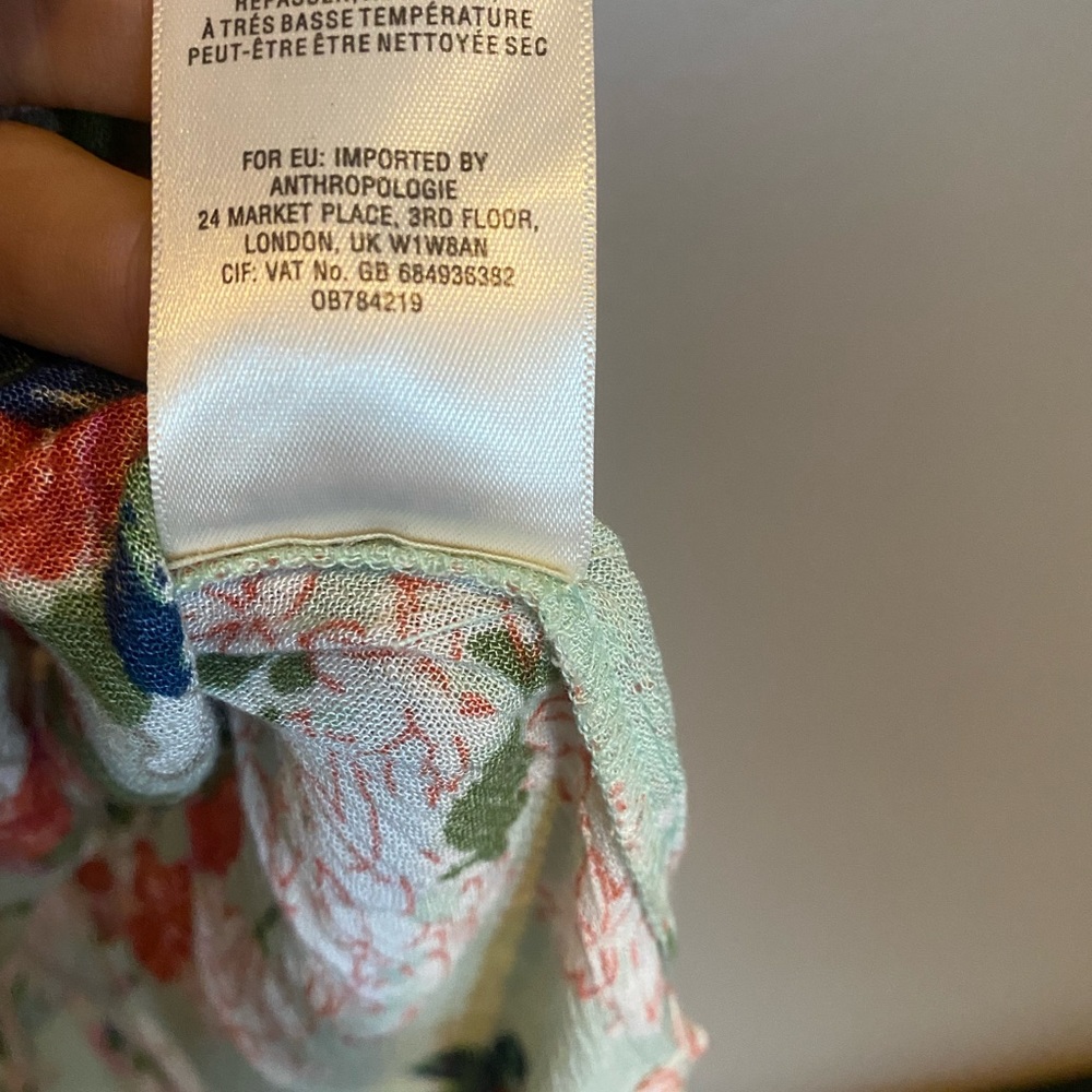 Anthropologie Meadow Rue Floral Pintucked Blouse - Picture 7 of 9